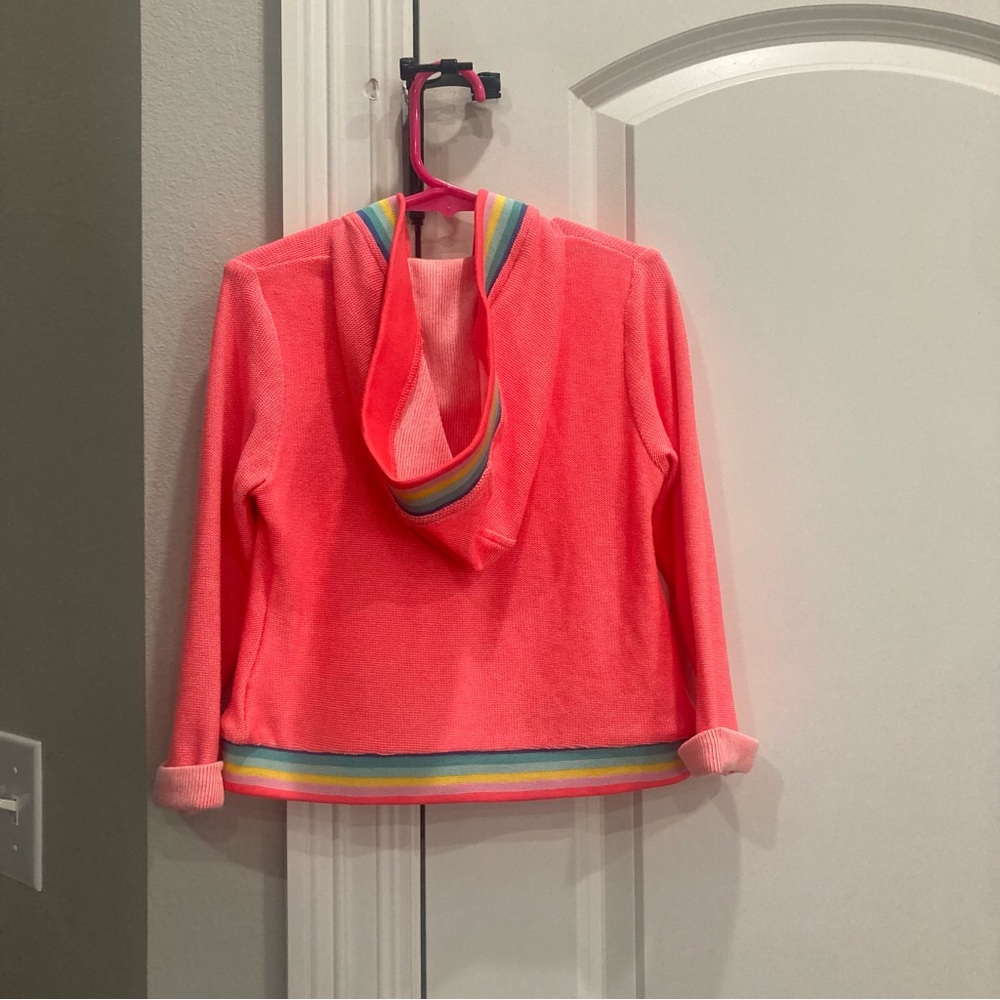 Billieblush girls neon colored light weight hooded zip up jacket in size 4 VGUC - Picture 4 of 8